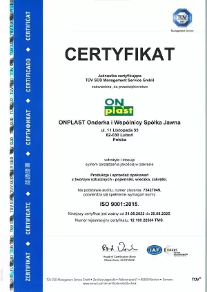 Certyfikat w języku polskim